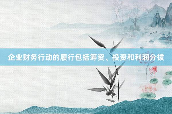企业财务行动的履行包括筹资、投资和利润分拨