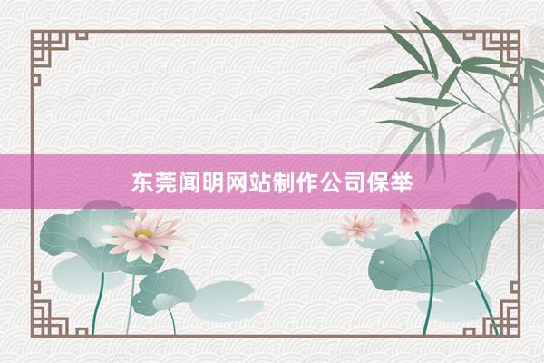 东莞闻明网站制作公司保举