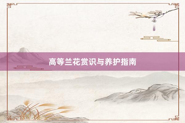 高等兰花赏识与养护指南