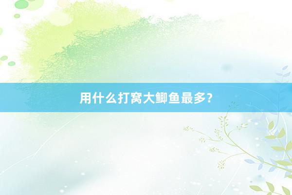 用什么打窝大鲫鱼最多？